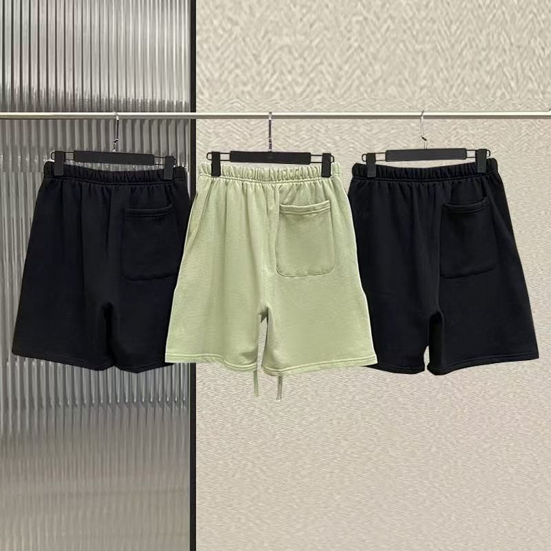 Trendy Brand Men's Cotton Shorts with Luxurious Design Double Row Flocking Letter Logo Shorts Couple's High Street Loose Shorts