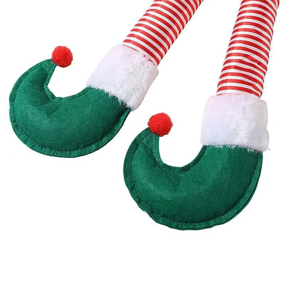 2024Ano Novo Natal Elfo Pernas de Papai Noel Acessórios de Carro Decoração de Natal para Casa Pingentes de Árvore de Natal Enfeites HappyGifts