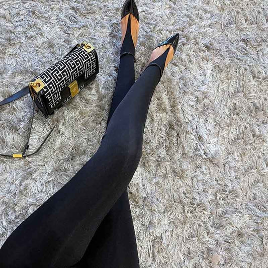 Korean Fashion Winter Black High Waisted Skinny Y2K Women Pants Sexy Glitter Cas