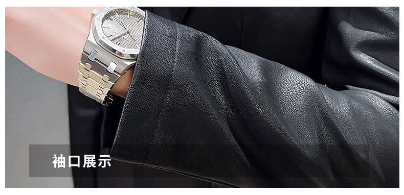 Fashion Men's Casual Leather Dress Suit Coat Male Fashion Business Casual Pu Blazers Jacket Casual Blazer Jackets Man Outerwear