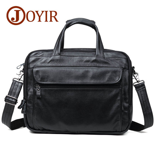 JOYIR Men Briefcases Genuine Leather Handbag 15.6"Laptop Messenger Shoulder Bag for Documents Men's Bag Business Totes 2022