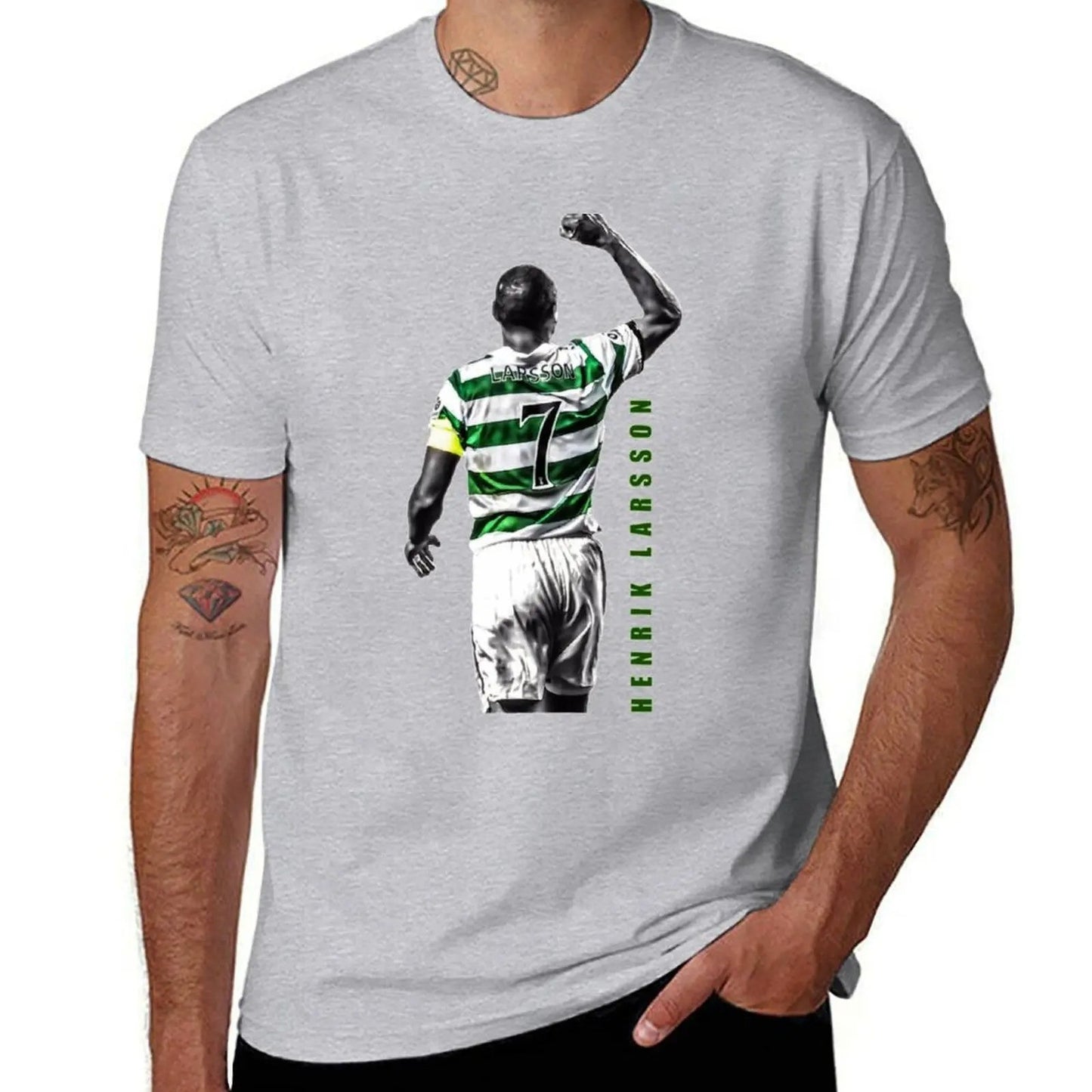 2024 FASHION Henrik Larsson Celtic Football Club Legend Artwork T-Shirt Boys Animal Print for A Boy Plain Sweat Shirts Men