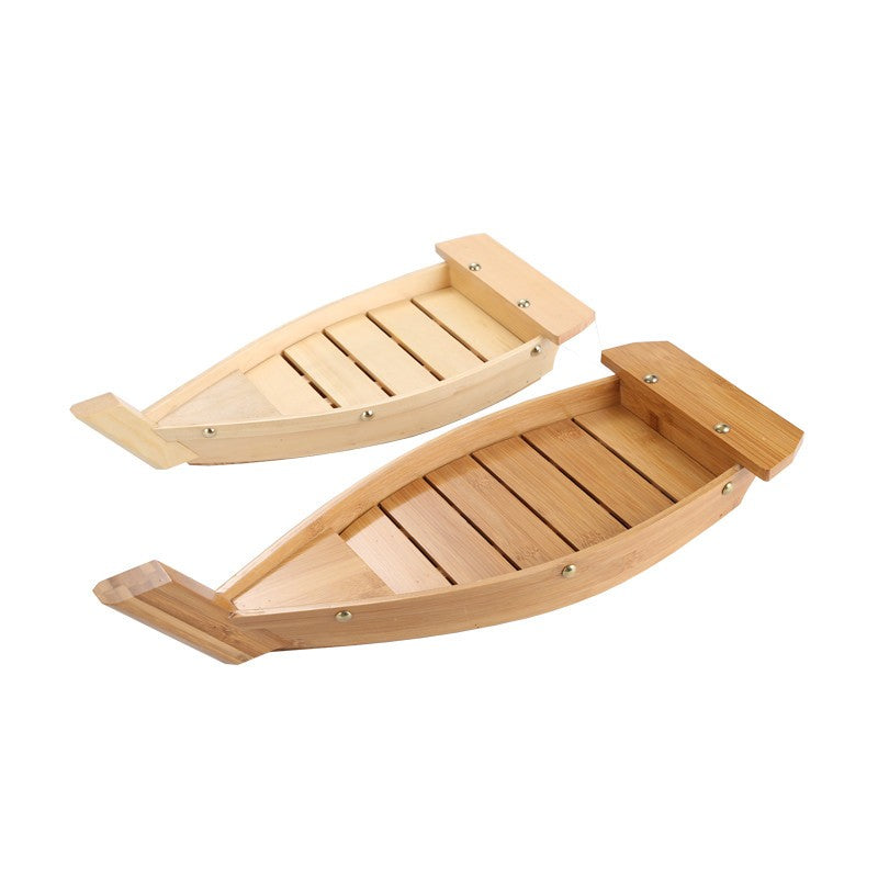 Culinária Japonesa Barcos de Sushi Ferramentas de Frutos do Mar Barco de Madeira de Bambu Feito à Mão Sashimi Pratos Frios Variados Louças Fornecedores de Bar