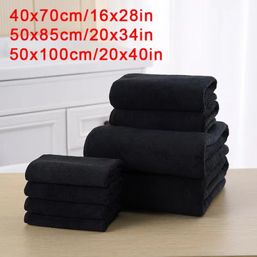 Black Microfiber Salon Hair Drying Towel Guest Used Hand Towels Hair Stylist Spa Bath Hair Drying Towel Cleaning Towel