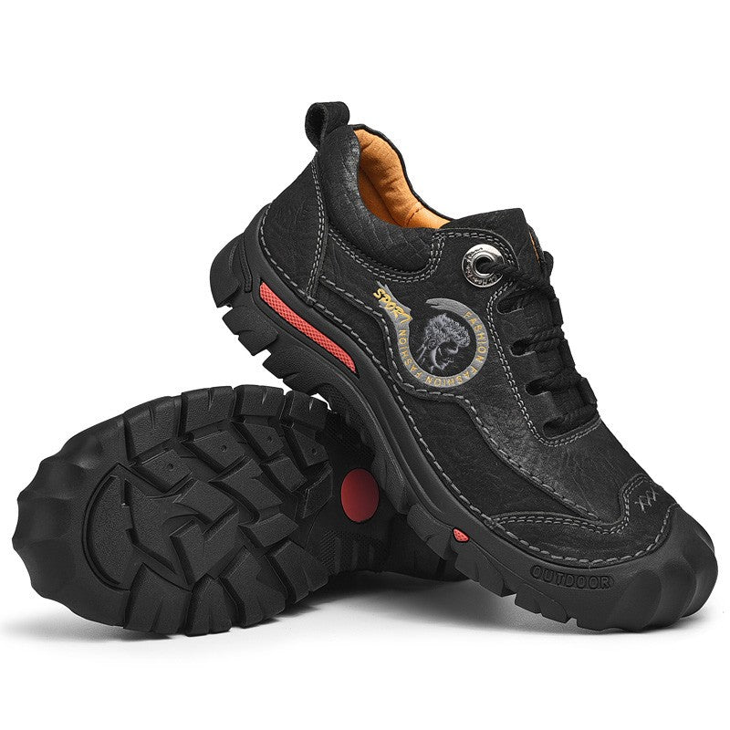 Sapatos Masculinos de Couro Genuíno para Camping, Caminhada, Tênis Esportivo Masculino, Sapatos Casuais de Viagem, Lazer, Caminhada, Escalada