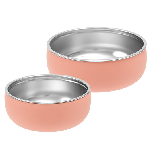 Color Kids 2PCS Stainless Steel Bowl Tableware Set For Baby Feeding Detachable Silicone Food Dish Plate BPA Free Kids Dinnerware