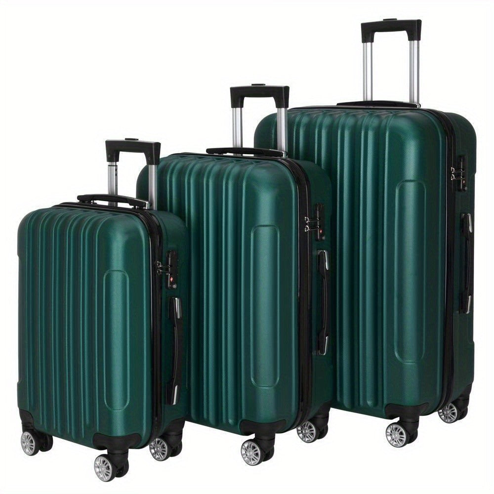 20 "24" 28 "Luggage Travel set ABS trolley Hard shell suitcase with TSA green lock