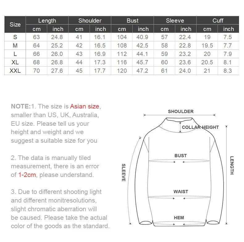 Maden Thermal Sweater Men’s Turtleneck Basic Knitted Shirts Autumn Winter Solid Thick Pullovers Turn-down Collar Soft Underwear