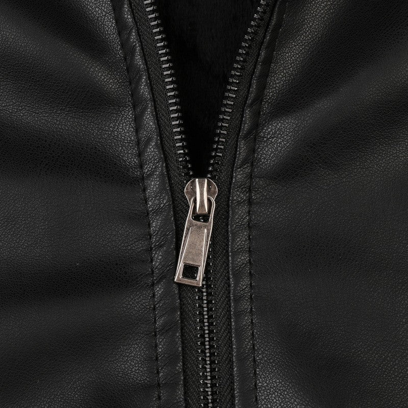 Mens Vintage Motorcycle Jacket 2025 Men Fashion New Biker Leather Jacket Male Embroidery Bomber Coat Winter Fleece Pu Overcoat