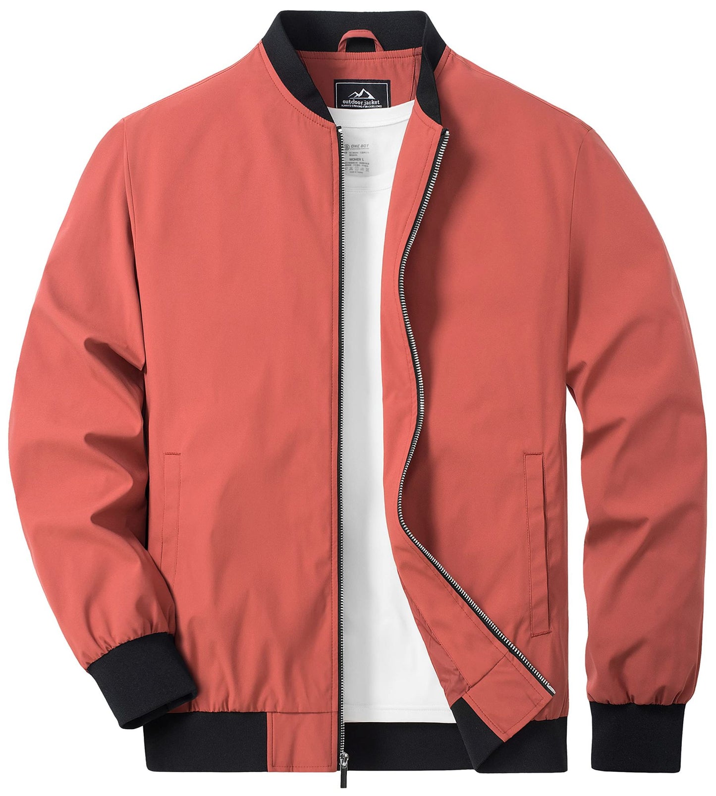 TACVASEN Lightweight Spring Windbreaker Mens Bomber Jackets Outdoor Basketball Jakcets Sportswear Coats With Pocket Casual Tops