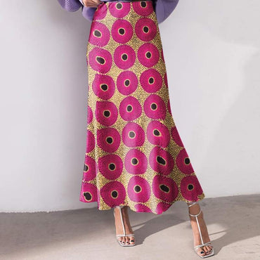 Plus Size 5XL VONDA Women Office Maxi Long Skirts 2024 Fashion Elegant Printed Skirts Casual Loose Ruffle Party Bottoms Baggy