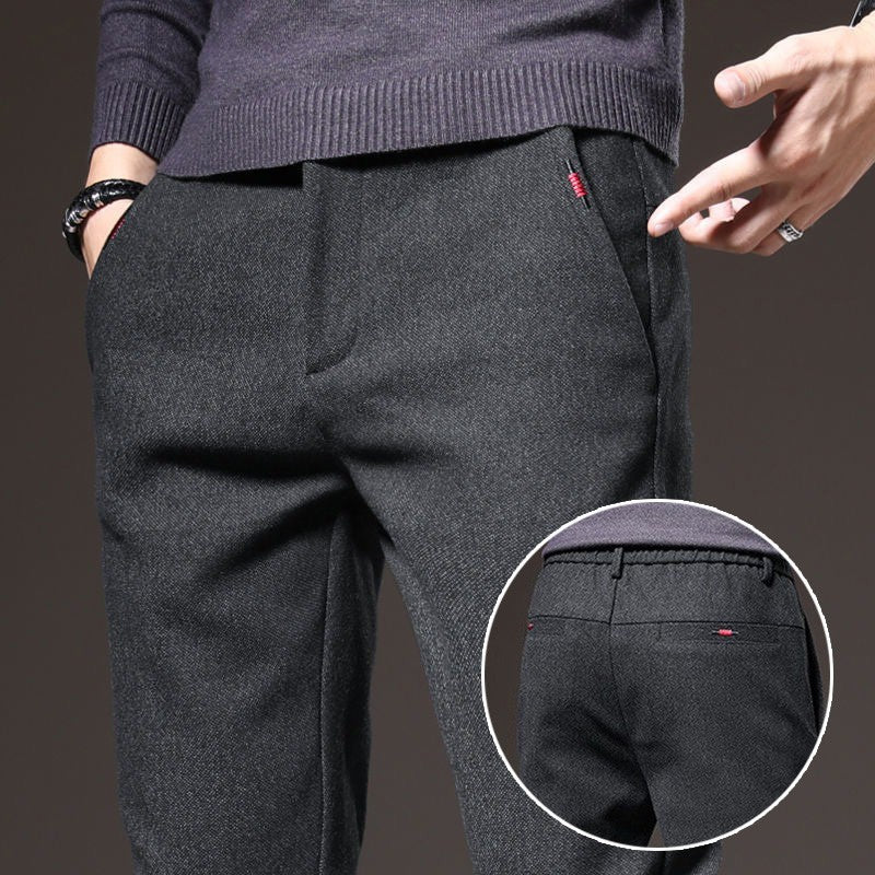 Men's Straight Leg Long Daily Pants Casual Straight Slim Fit Narrow Leg Trousers Stylish Male Suit Work Fashion Blue Gray Pants