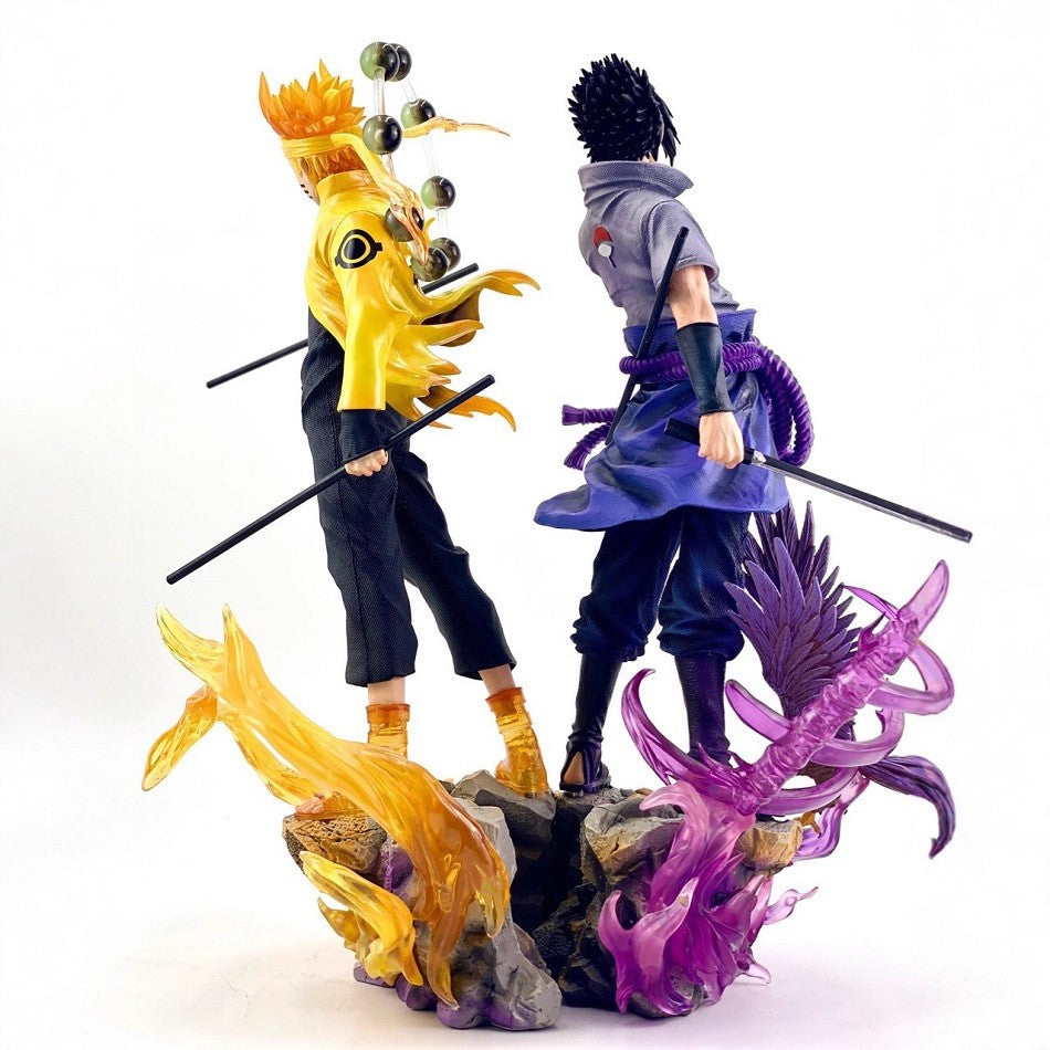 Boneco de Anime Naruto de 37cm Quente Rikudousennin Mode? Uzumaki Naruto Uchiha Sasuke Figuras de Ação GK PVC Coleção Modelo de Desenho Animado Brinquedo