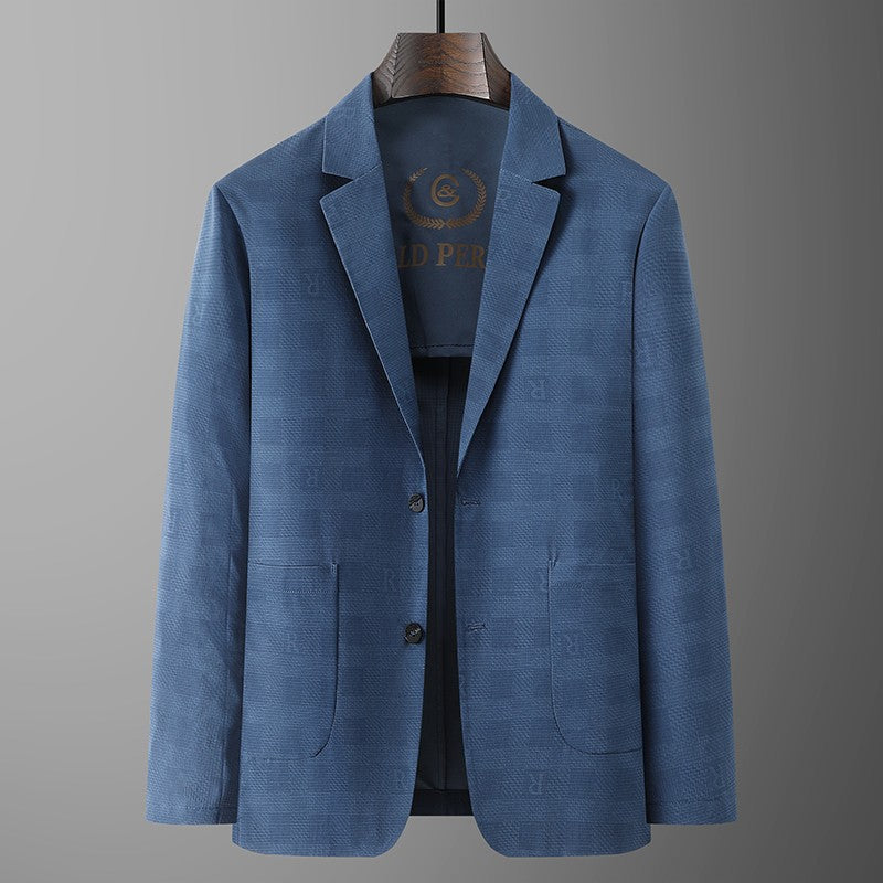 Large Size Thin Ice Silk Suit High Elastic Lightweight Breathable Casual Sun-Protective Smooth Light Luxury Jacket