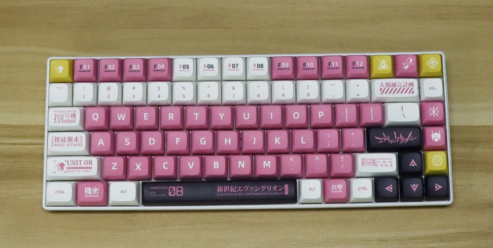 Keycaps Personalizadas Tema Eva Animação Japonesa Perfil XDA PBT Sublimação para Teclado Mecânico com Switch MX GMK