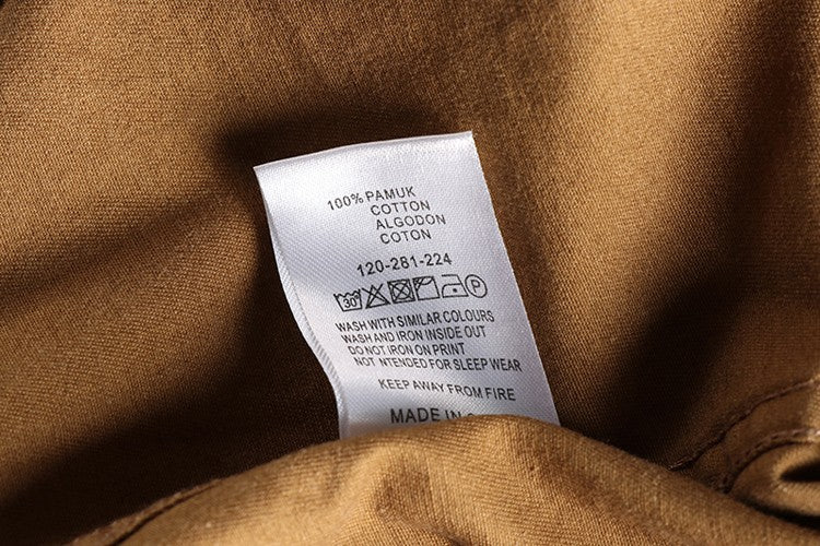 Spring New Japanese Retro Long-Sleeve Lapel Woven Cargo Shirt Men's Simple 100% Cotton Washed Double Pocket Casual Youth Blouses