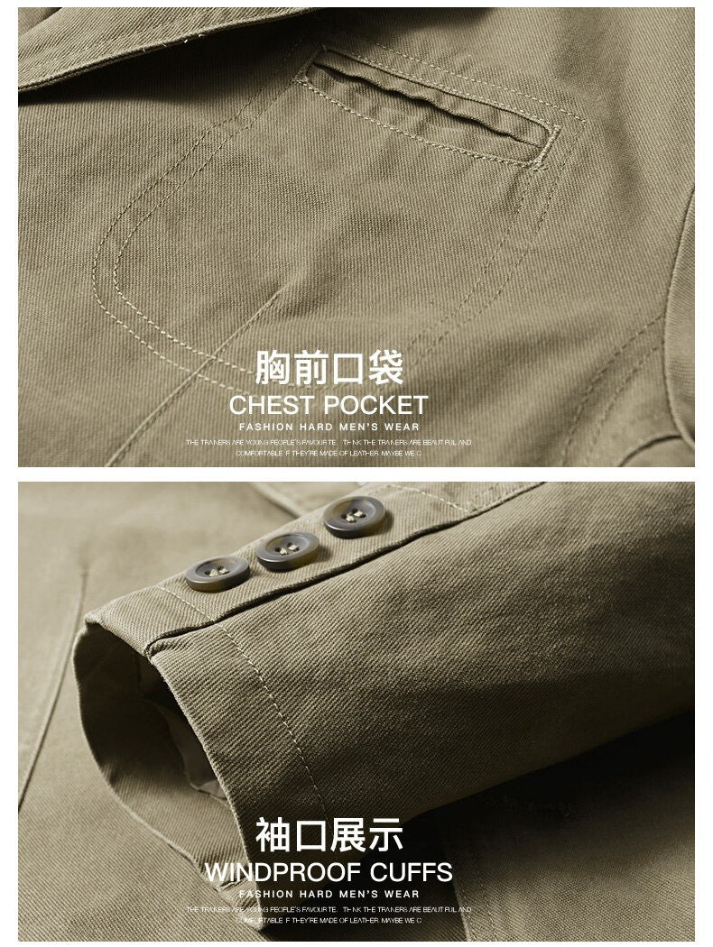 Men Suit Jacket Spring Autumn New Solid Color Waterproof Windbreaker Coat Men Brand Outwear Fashion Slim Casual Jacket Men
