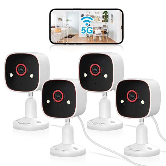 Câmeras de segurança externas/internas Jennov 5Ghz/2.4Ghz, câmera monitor sem fio WiFi 2K HD para animais de estimação, cães, gatos, bebês, para segurança residencial IP66