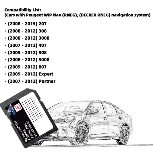 2025 Navigation SD Card 16GB Upgrade EU Morocco 2025 Maps Sat Nav for Peugeot 207 308 3008 407 508 807 Expert Partner 2198739590