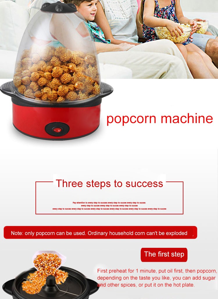 Automatic Oil-Popped Popcorn Making Machine Electric Popcorn Maker Stove Commercial Stirring Sugar Heating Corn Popper Roaster