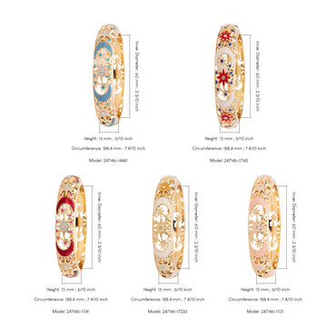 6 Colors Enamel Bracelet For Women Hollow Bangle On Hand India Cloisonne African Jewelry Women's Hand Bracelets Bohemian Gifts