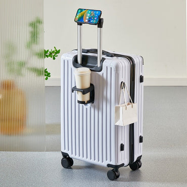 Large Capacity Medium Travel Luggage Bag 20-26 Inch Rolling Bag with Cup Holder And Phone Stand for Easy Carry-On Travel