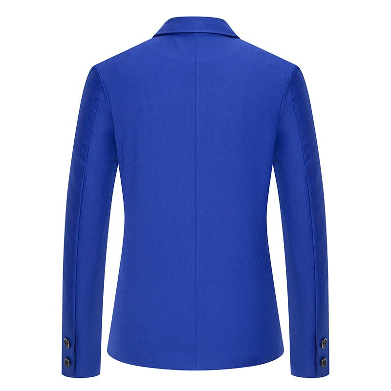 Blazer Men's Fashion Gentleman Solid Color Comfortable Business Color Match with Fake Two Wedding Casual Banquet Slim Suit