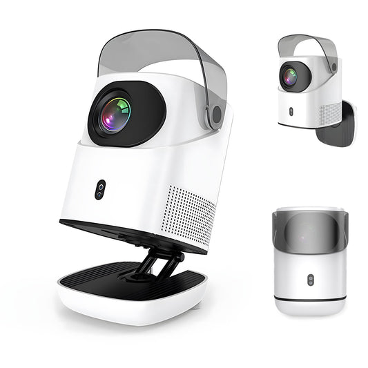 Portable Android Native 1080p Projector Support 4K 180°Adjustable Stand Wall Mount Design Wifi Bluetooth HDMI,USB,PC Model:TZ2