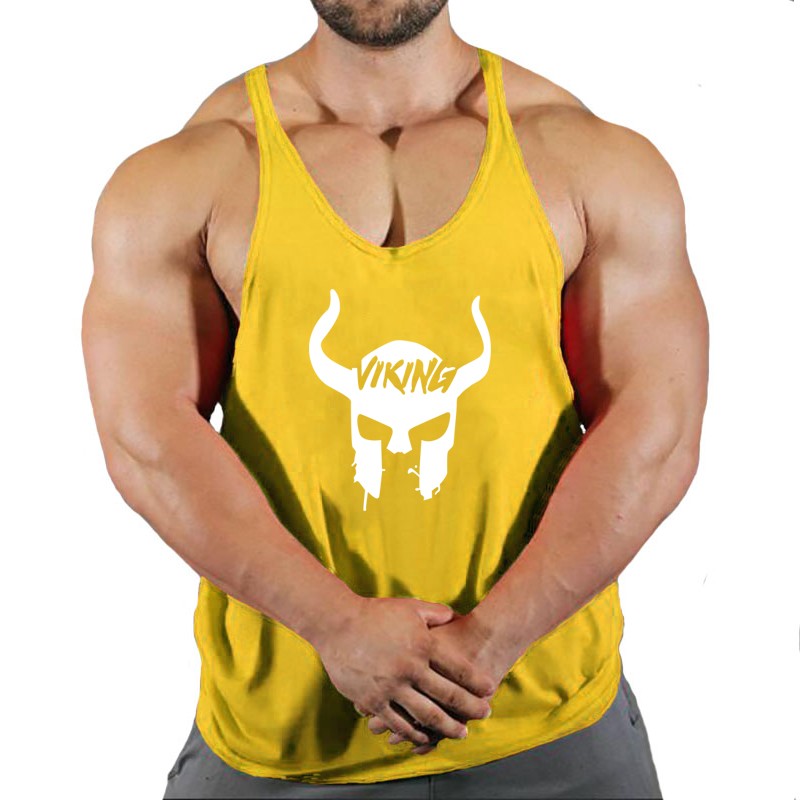 Skull Strong Print Clothing Bodybuilding Cotton Gym Tank Tops Men Sleeveless Und