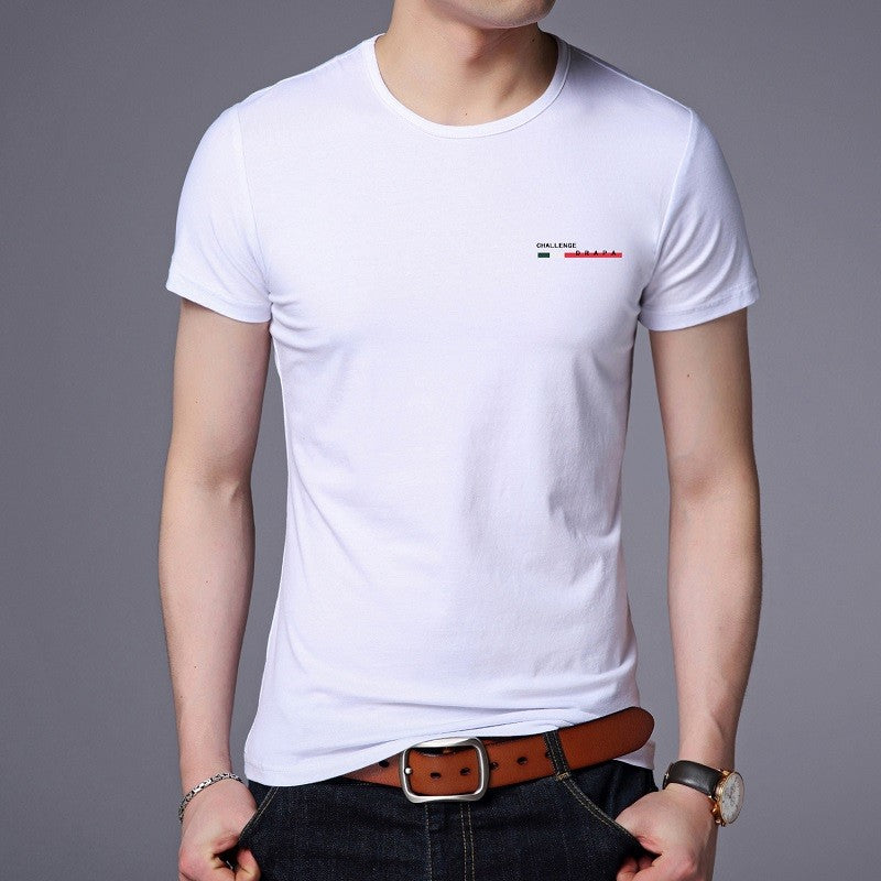 2025 New Summer Brand Tops Round Neck t Shirt For Men 95% Cotton 5% Spandex Plain Bulk Short Sleeve Casual Fashion Mens Clothes