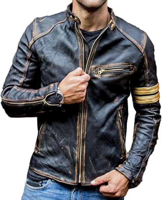 Retro Fashion Leather Jacket Streetwear Blazer Casual Jackets Men Outerwear Leather Moto Jacket Trend Brand Men's New Clothing