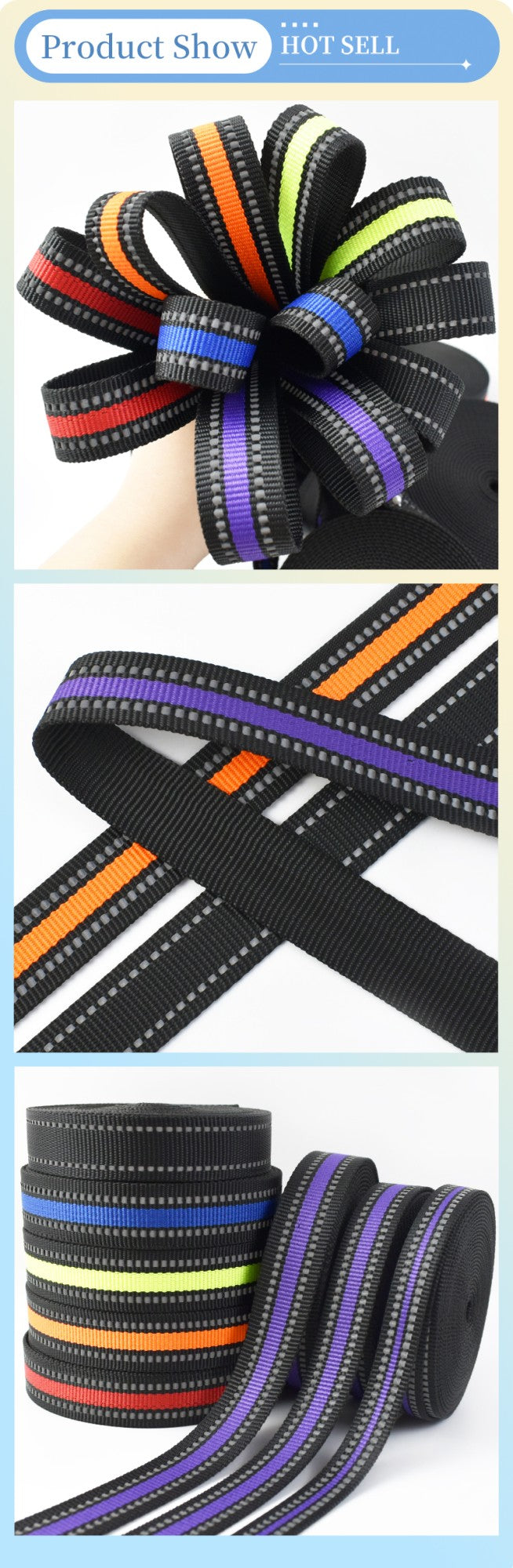 15/20/25mm Reflective Ribbon Tape 5/10M Nylon Webbing Bag Shoulder Strap To The Meter Dog Collar Polyester Binding Belt Supplies