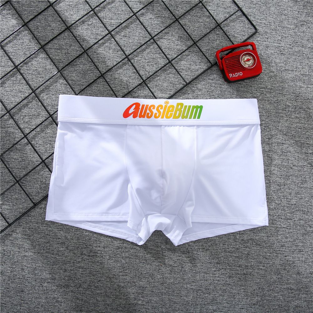 Men's boxer panties, milk silk low rise U convex bag stretch breathable comfortable youth shorts