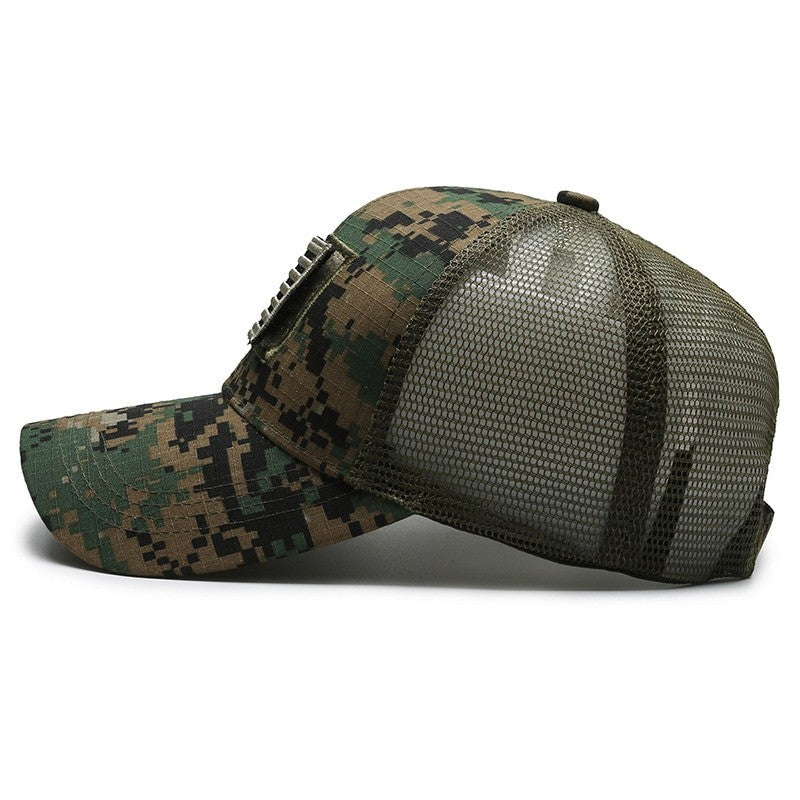 Adesivo de Camuflagem da Bandeira Americana Boné de Beisebol Bordado Boné de Rede Masculino Boné de Velcro para Exterior