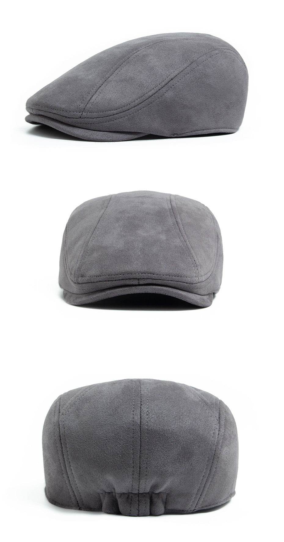 New Suede Autumn Winter Beret Fashion Vintage Men Women Newsboy Hat Casual Flat Visor Cap Berets For 54-58cm Head Circum Ference