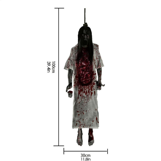 Halloween Skeleton Ghost Window Electrostatic Sticker Horror Female Ghost Window Clings Decals Bloody Halloween Party Decor