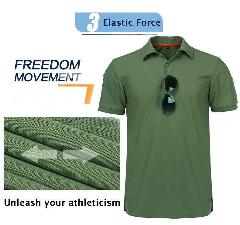 Men's Quick Dry Embroidered Polo Shirts Summer Custom Plus Size Military Clothes Tactical Plain Turn-down Army T-shirts