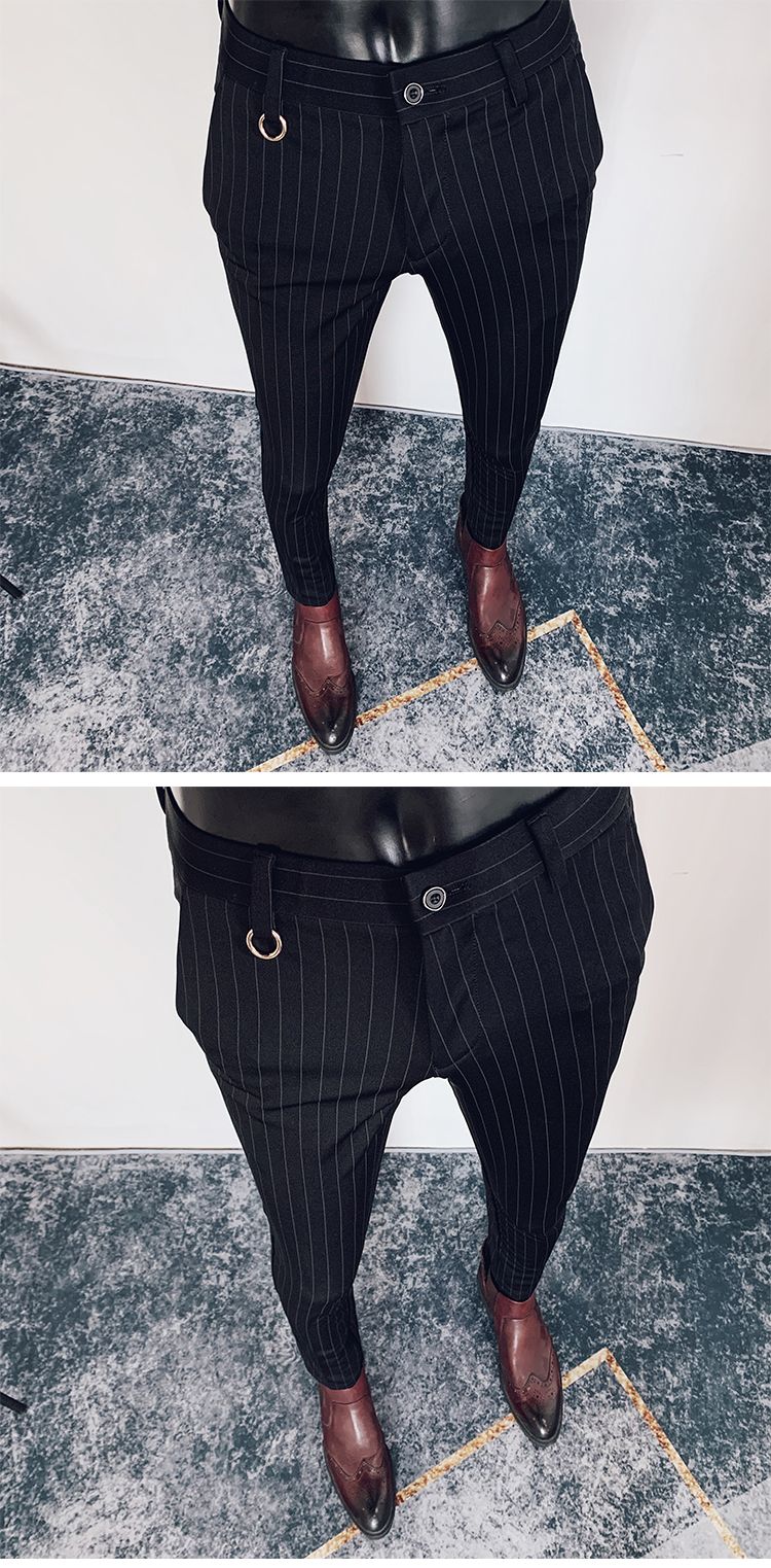Men Suit Pants Formal Trousers Pantalone Hombre Stretch Slim Solid Color Casual Dress Full Length Pants Fashion New Men Clothing