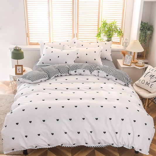 3-piece printed bedding set - soft polyester, machine washable, includes 1 duvet cover and 2 pillowcases for bedroom, guest room
