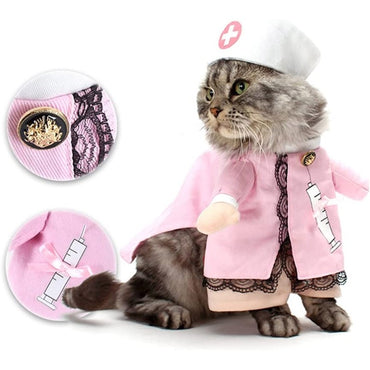 Fantasia de enfermeiro(a) para cachorro e gato, roupinha de enfermeiro(a) para animais de estimação, roupa de Halloween, Natal, para gatos e cães de pequeno e médio porte