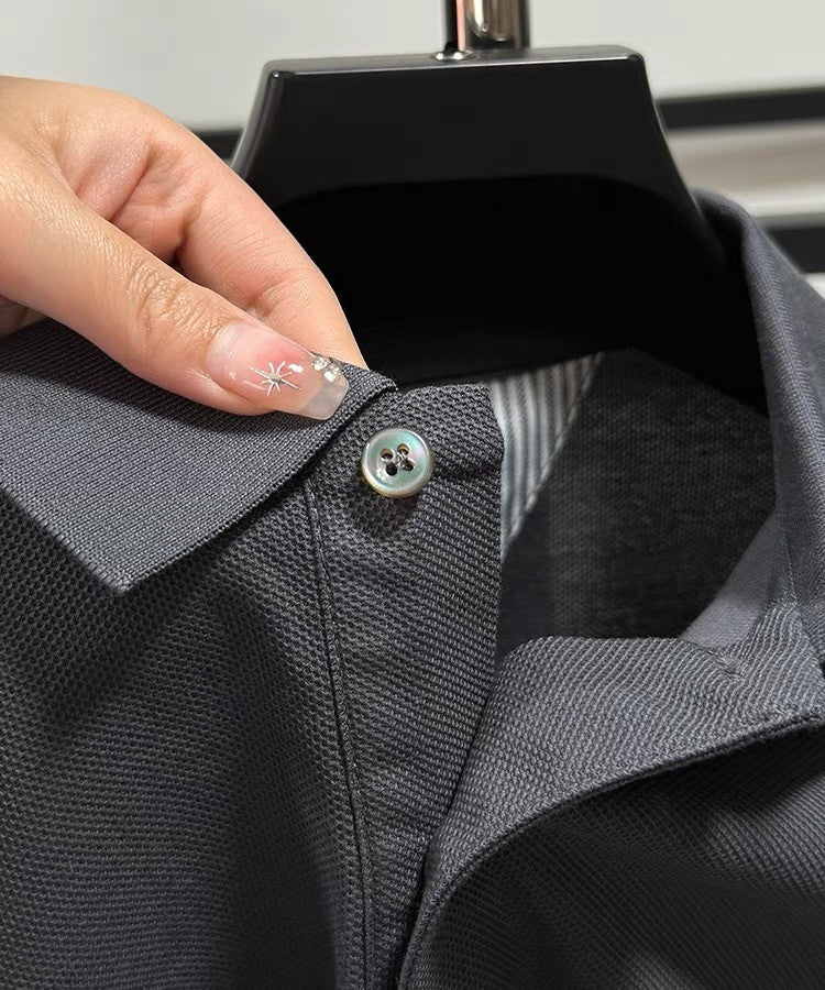 100% pure cotton new high-end brand men's short sleeved polo shirt summer fashion boutique crown badge golf top casual T-shirt