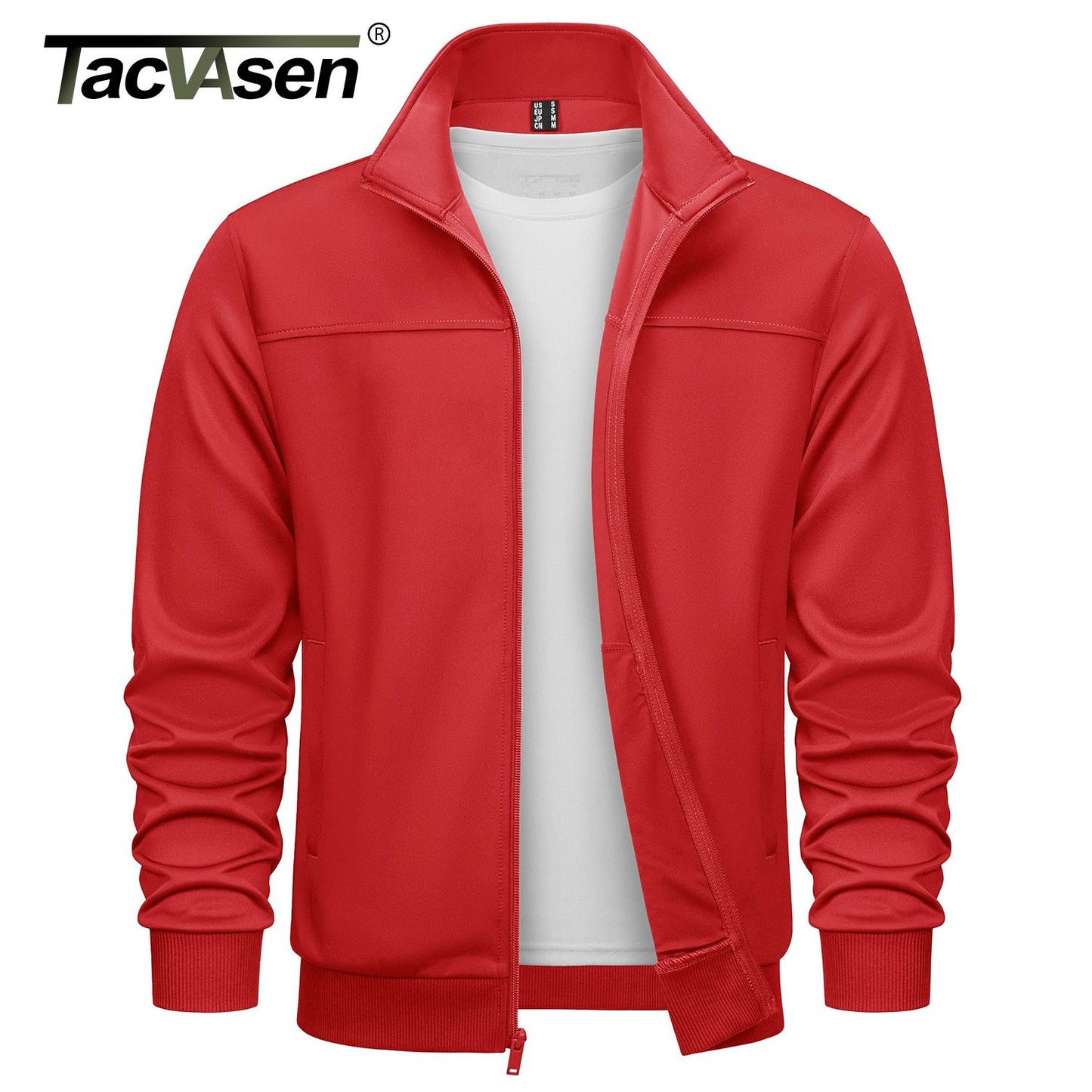 TACVASEN Spring Autumn Track Jackets Mens Lightweight Full Zip Sports Jacket Running Athletic Jackets Workout Fitness Outwear