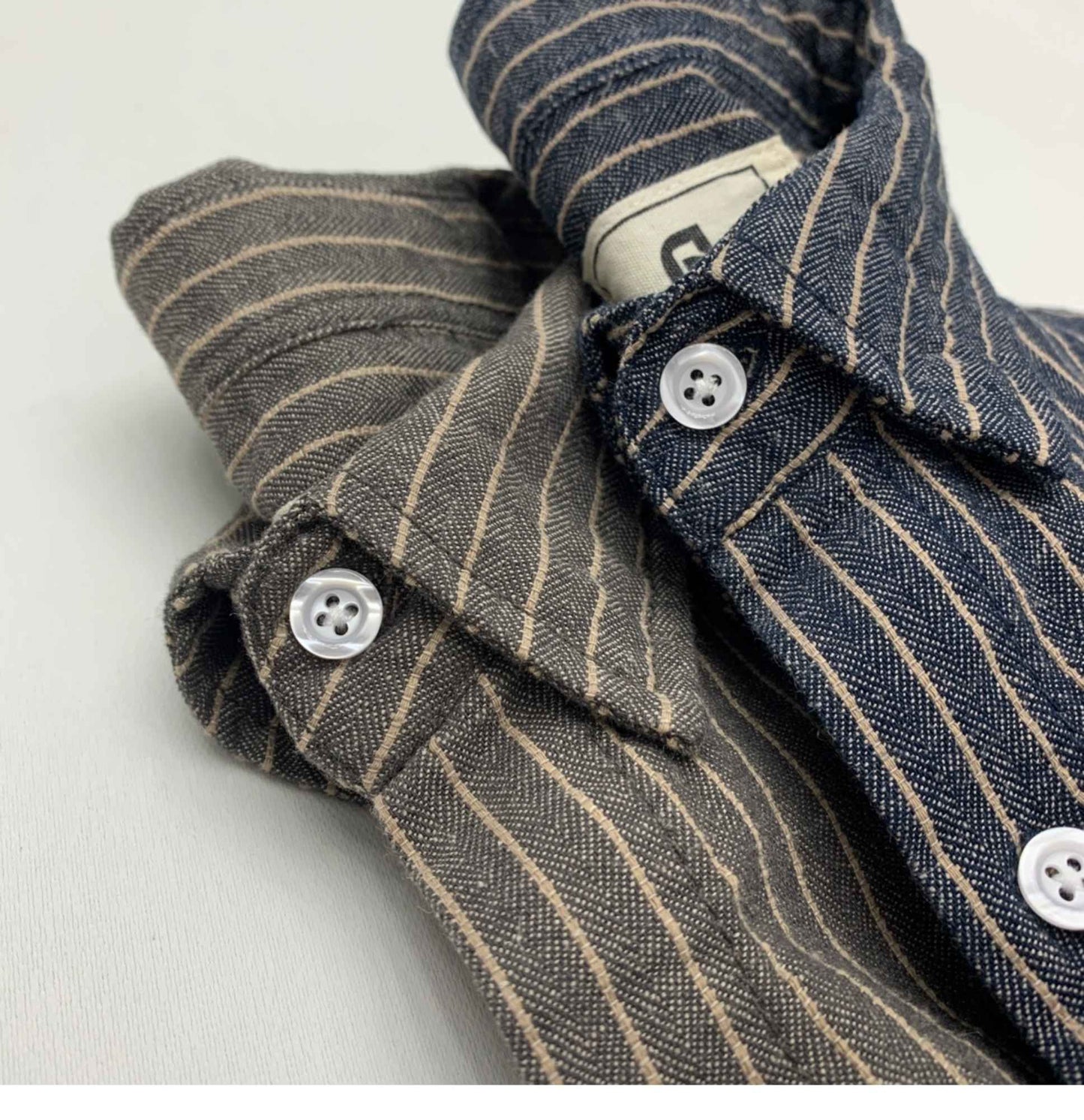 55% Linen 45% Cotton Vintage Striped Shirts for Men American Casual Retro Loose Blouses 2024 Spring Autumn Long Sleeve Male Tops