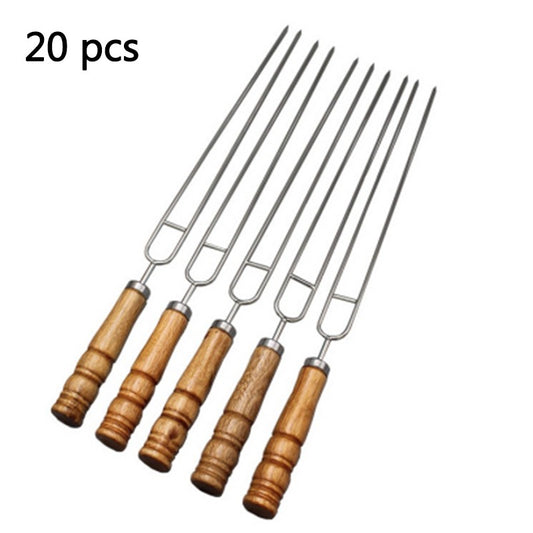 5pcs/10pcs/20pcs Stainless Steel U-Shaped Barbecue Brazing Fork Needle Grilling Skewers Double Prong BBQ Tools BBQgrill outdoor
