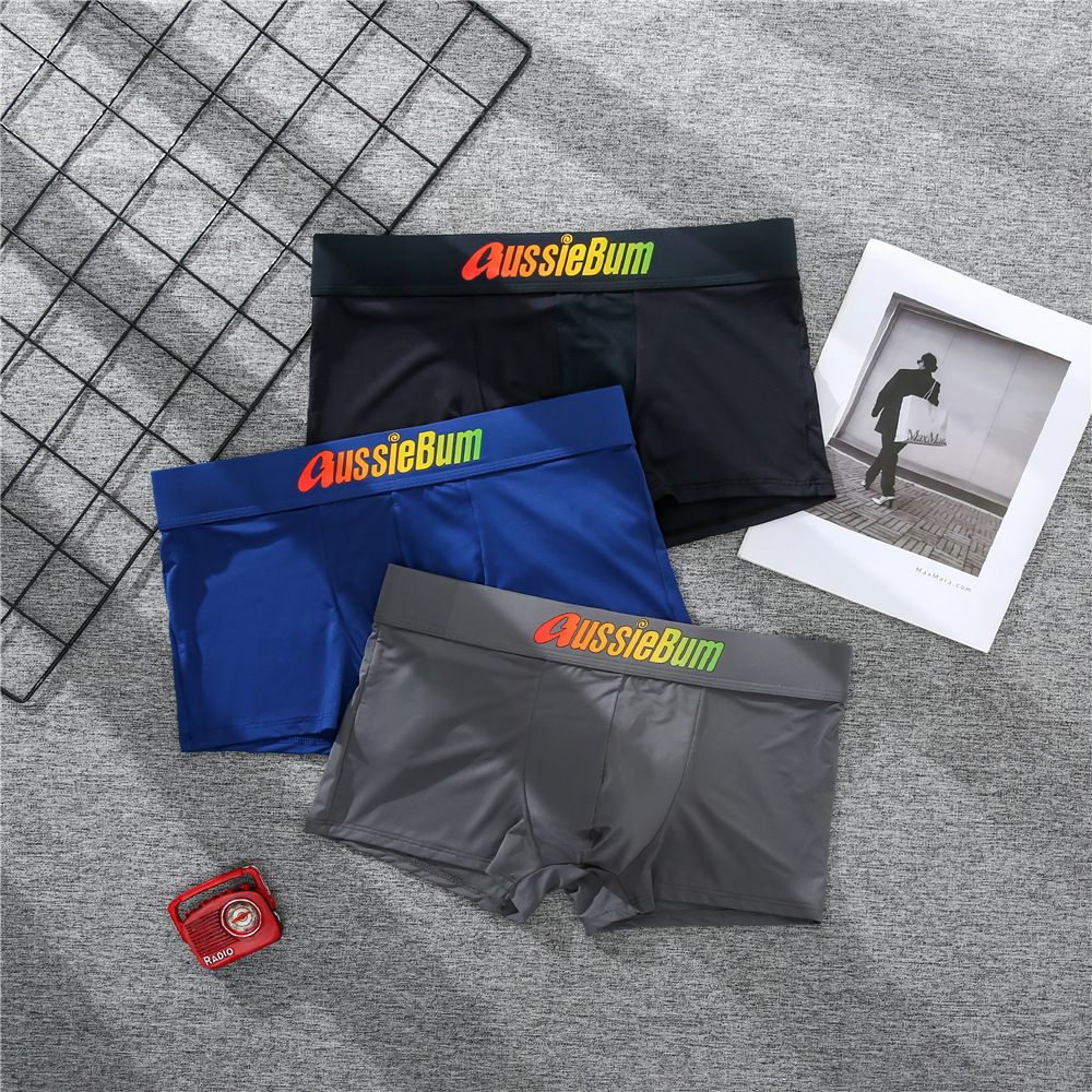 Men's boxer panties, milk silk low rise U convex bag stretch breathable comfortable youth shorts