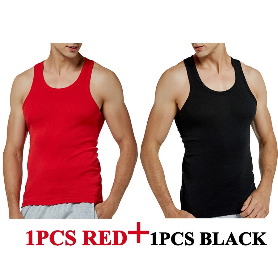 Tank Tops Men New 100% Cotton Solid Vest Mens Slim Casual Breathable Sleeveless