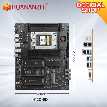 HUANANZHI H12D 8D AMD Motherboard with BMC module support AMD EPYC 7002 7003 series CPU 8 channel memory Dual 2.5G network