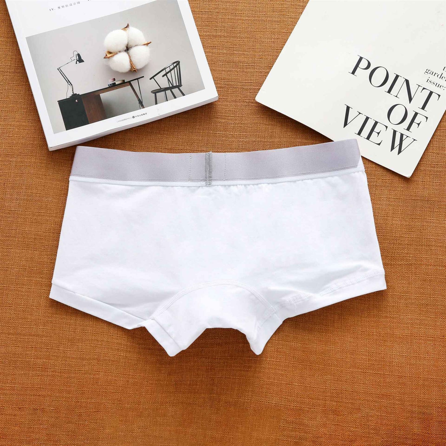 Men's cotton underwear low waist letter tide comfortable sweat-absorbent boxer shorts