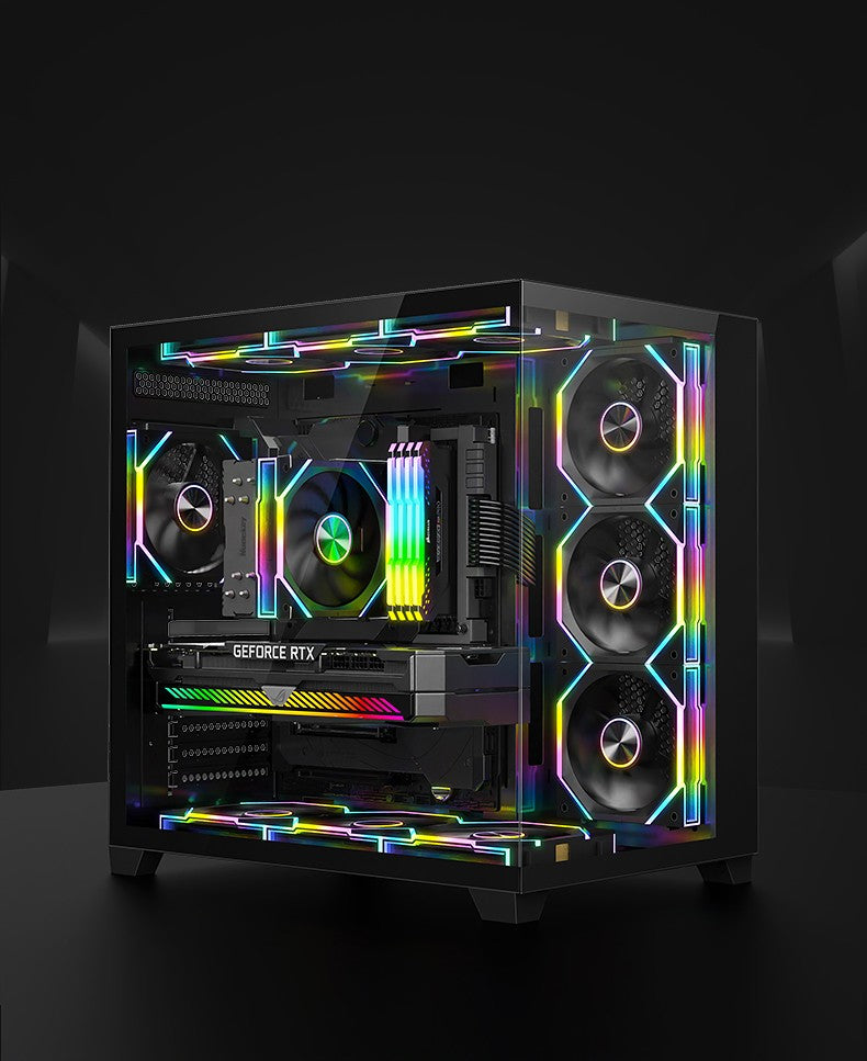 ICE Whale WX-1 Wireless Splicing PC Case Fan 120mm ARGB Mirror Cycle Effect 800-2000RPM 360mm Water-cooled Radiator Cooling Fan