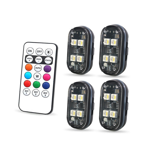 Wireless LED Strobe Light with Remote Control, USB Rechargeable Anti-collision Warning Light, High Brightness Wireless Aircraft